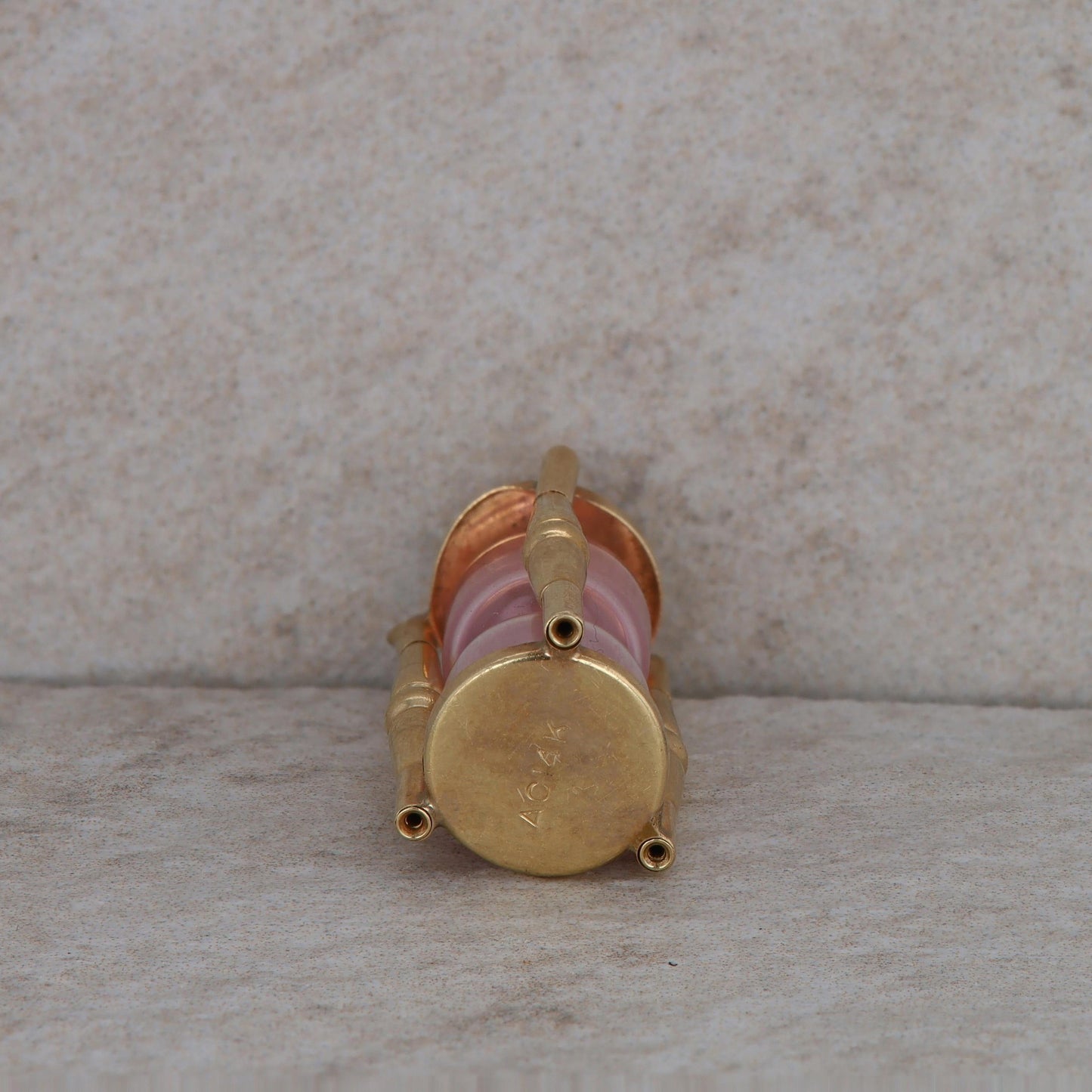 14k Yellow Gold Hourglass Red Sand Charm/Pendant