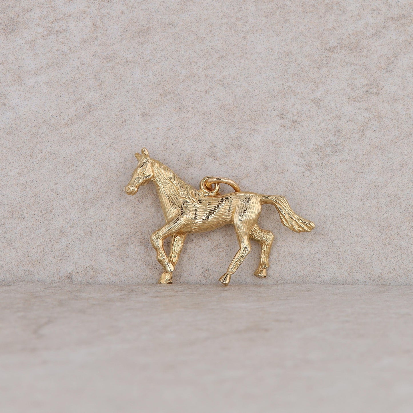 14k Yellow Gold Rembrandt Horse Charm 4.84g