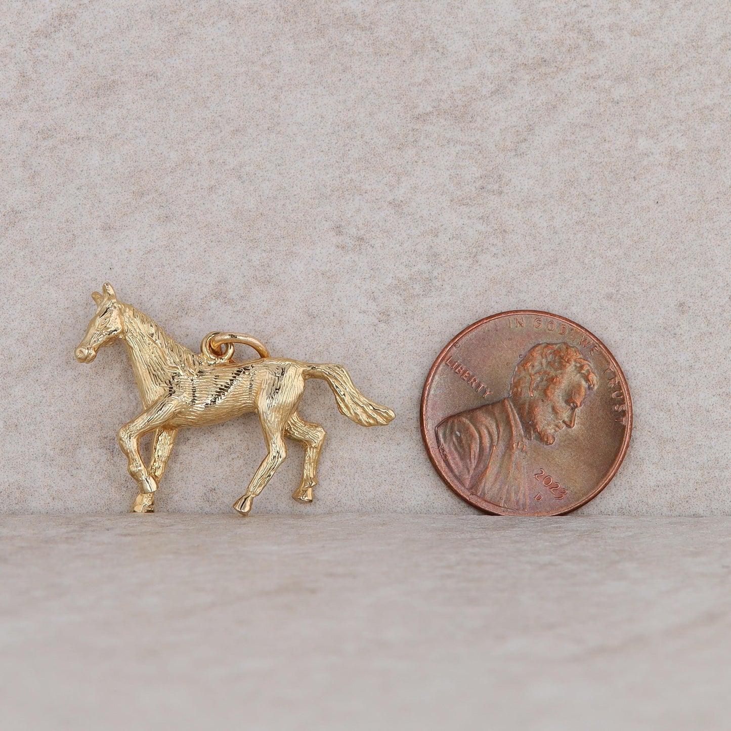 14k Yellow Gold Rembrandt Horse Charm 4.84g