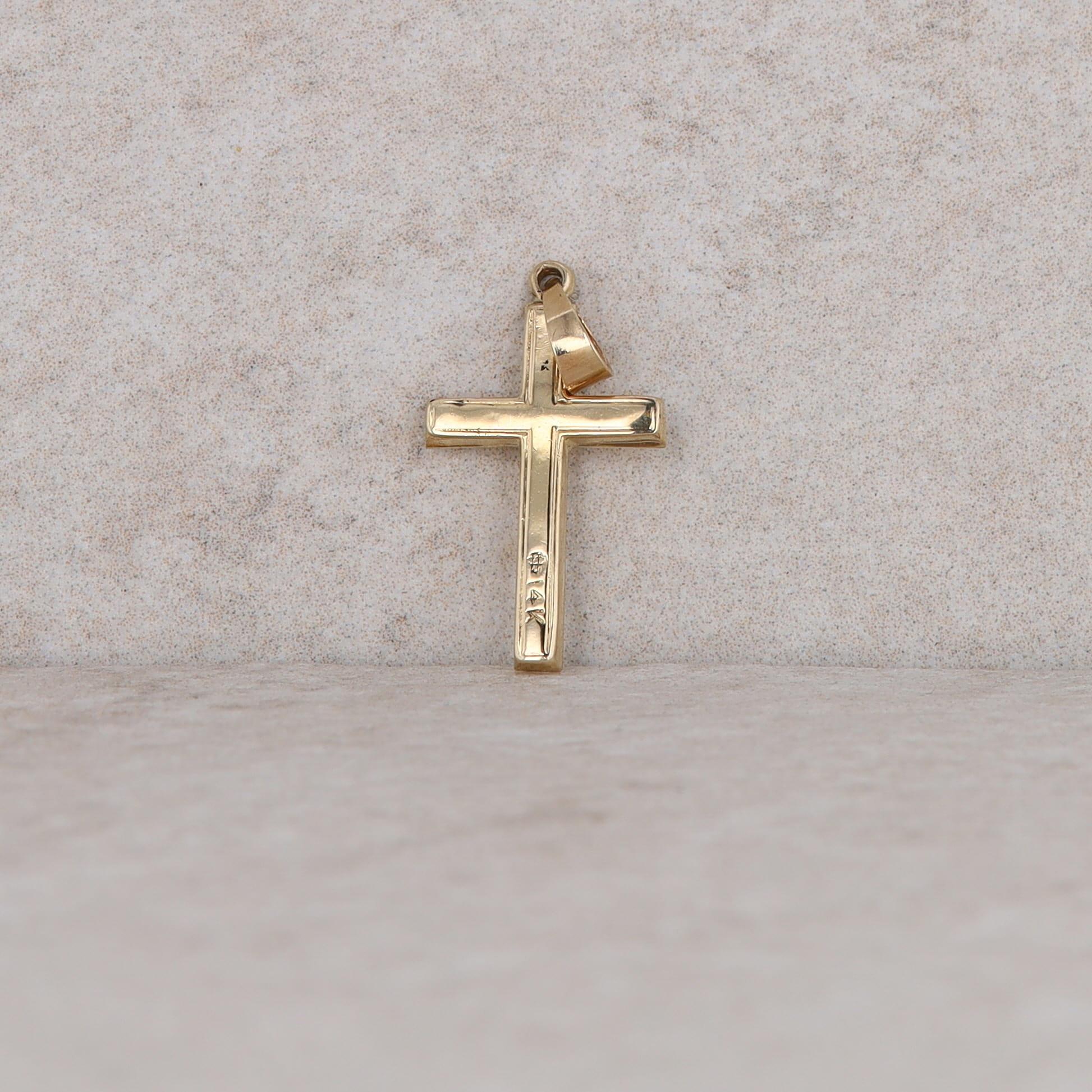 14k Yellow Gold Cross Pendant 0.4g