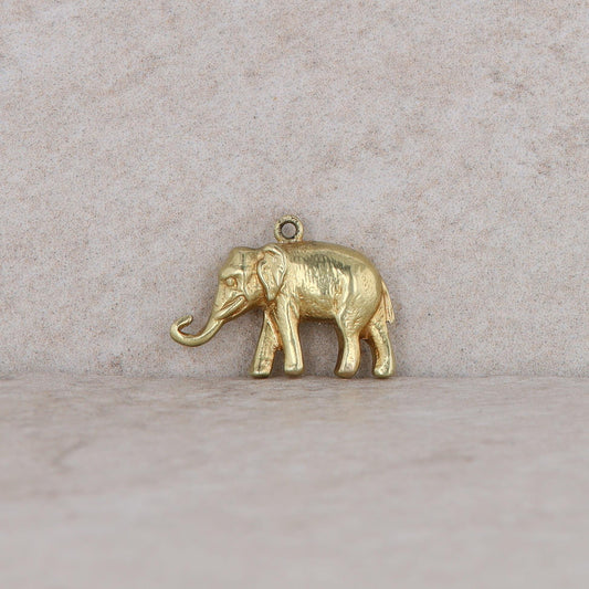 14k Yellow Gold Elephant Charm/Pendant 1.38g