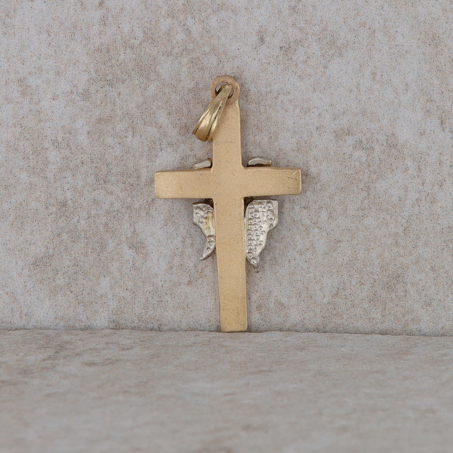 14k Two Tone Cross Pendant 1.3g