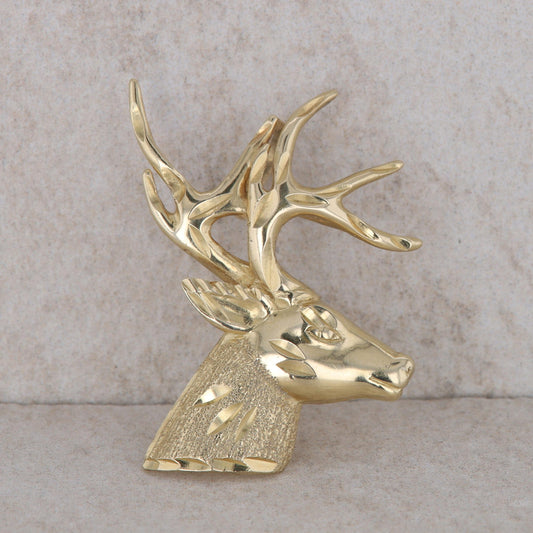 14k Yellow Gold Deer Stag Pendant/Charm 4.18g