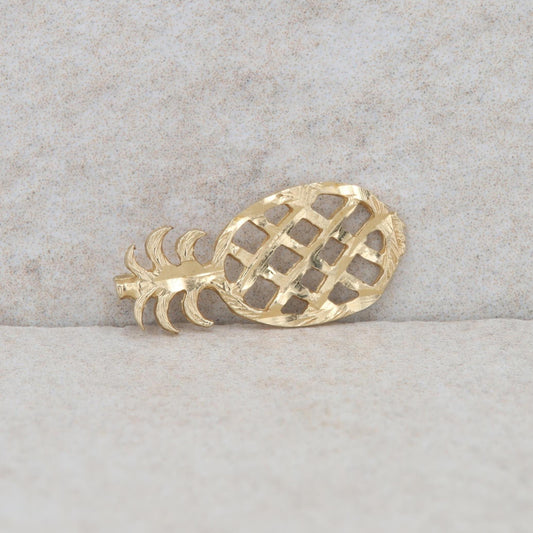 14k Yellow Gold Pineapple Pendant 0.60g