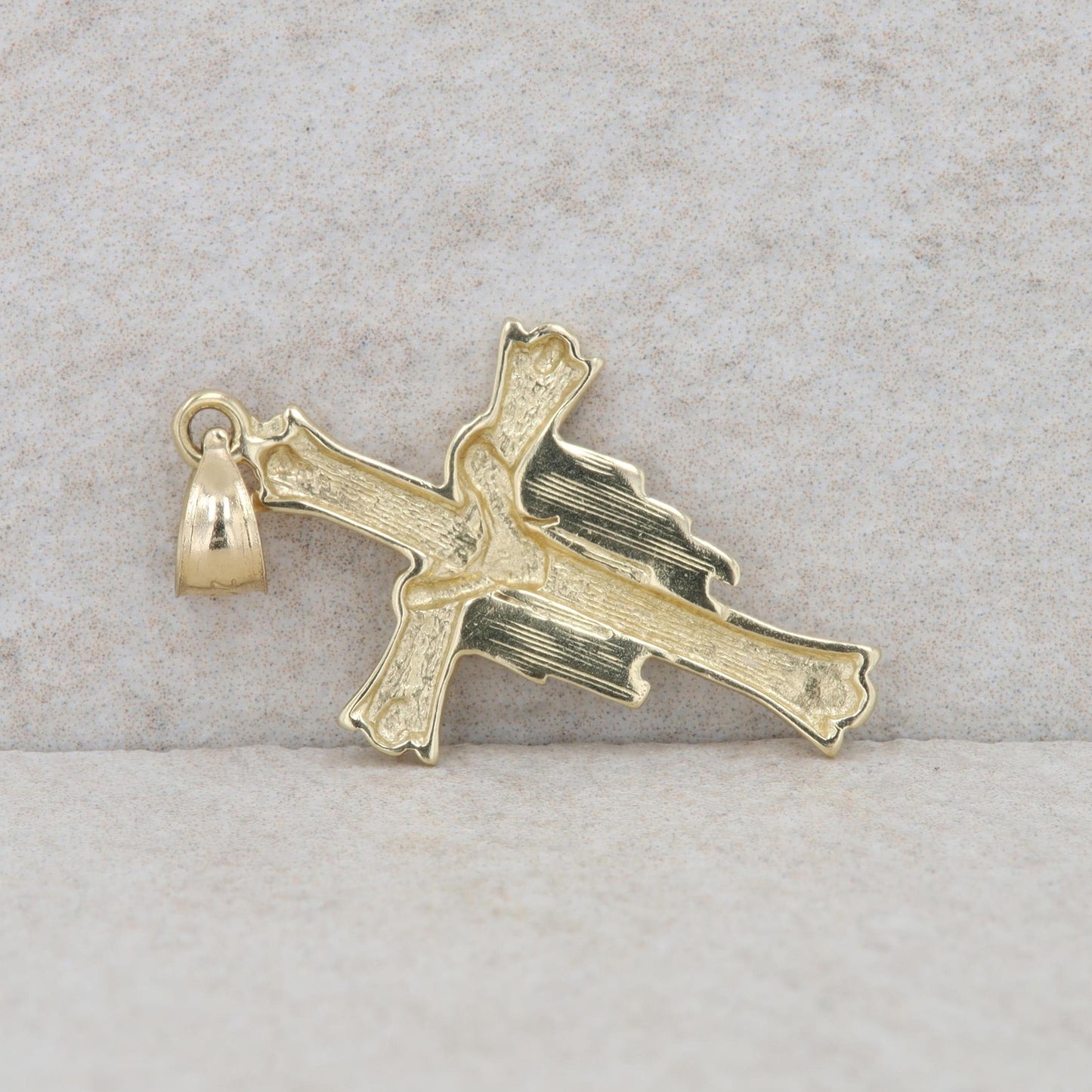 14k Yellow Gold Cross with Robe Pendant 2.06g