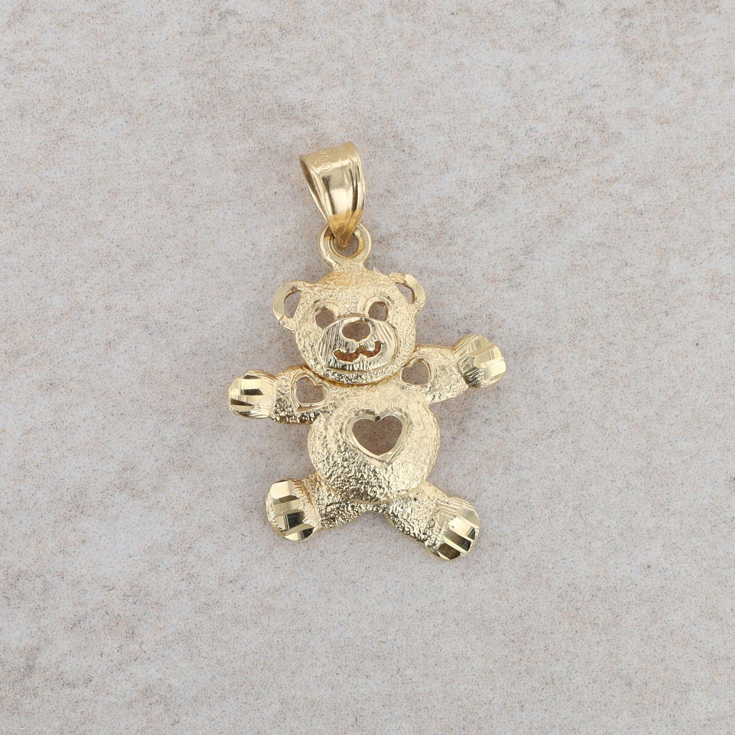 14k Yellow Gold Teddy Bear Hinged Charm 1.44g