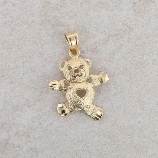 14k Yellow Gold Teddy Bear Hinged Charm 1.44g