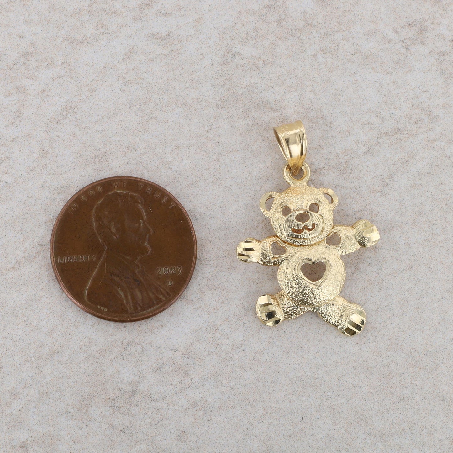 14k Yellow Gold Teddy Bear Hinged Charm 1.44g