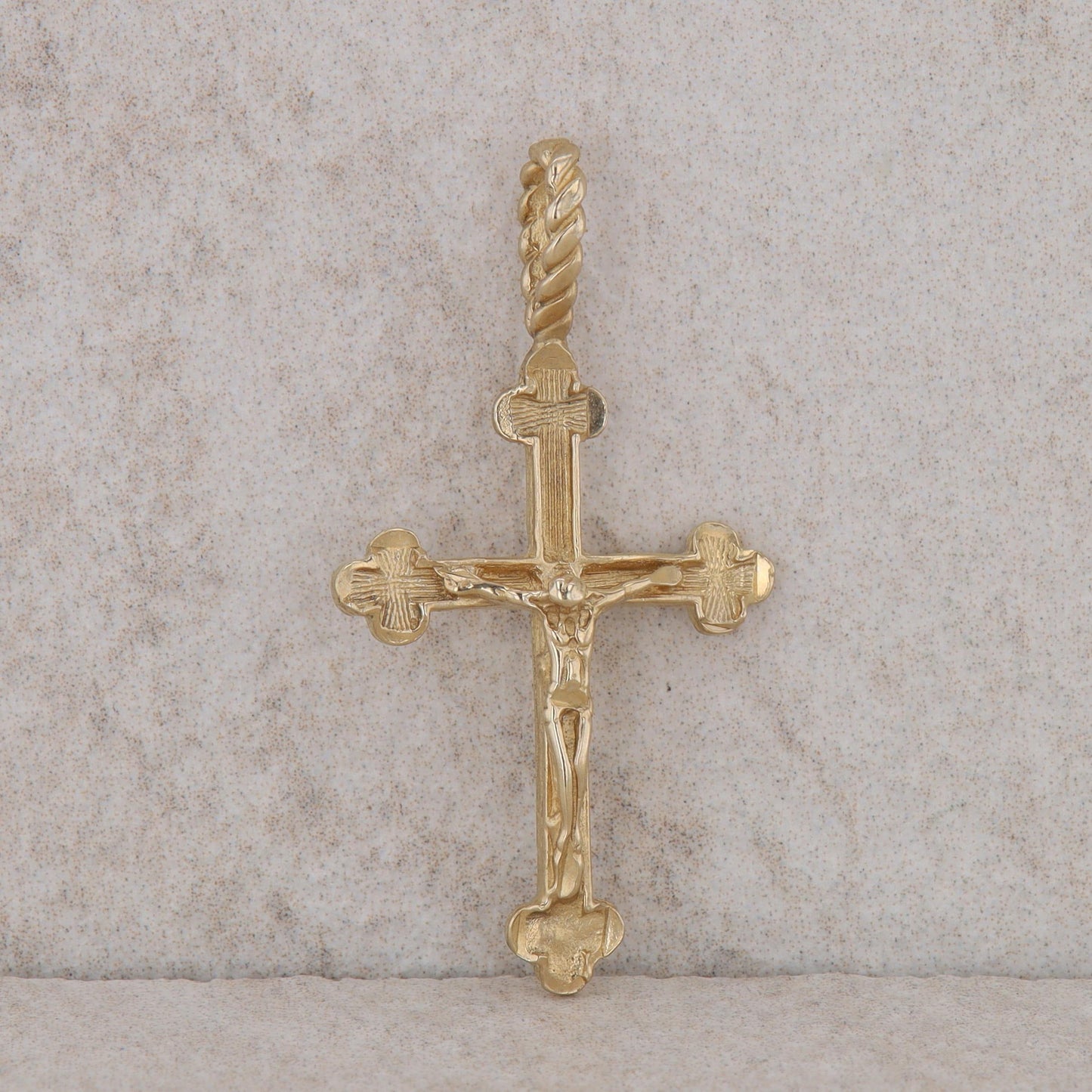 14k Yellow Gold Crucifix Cross Pendant 1.73g