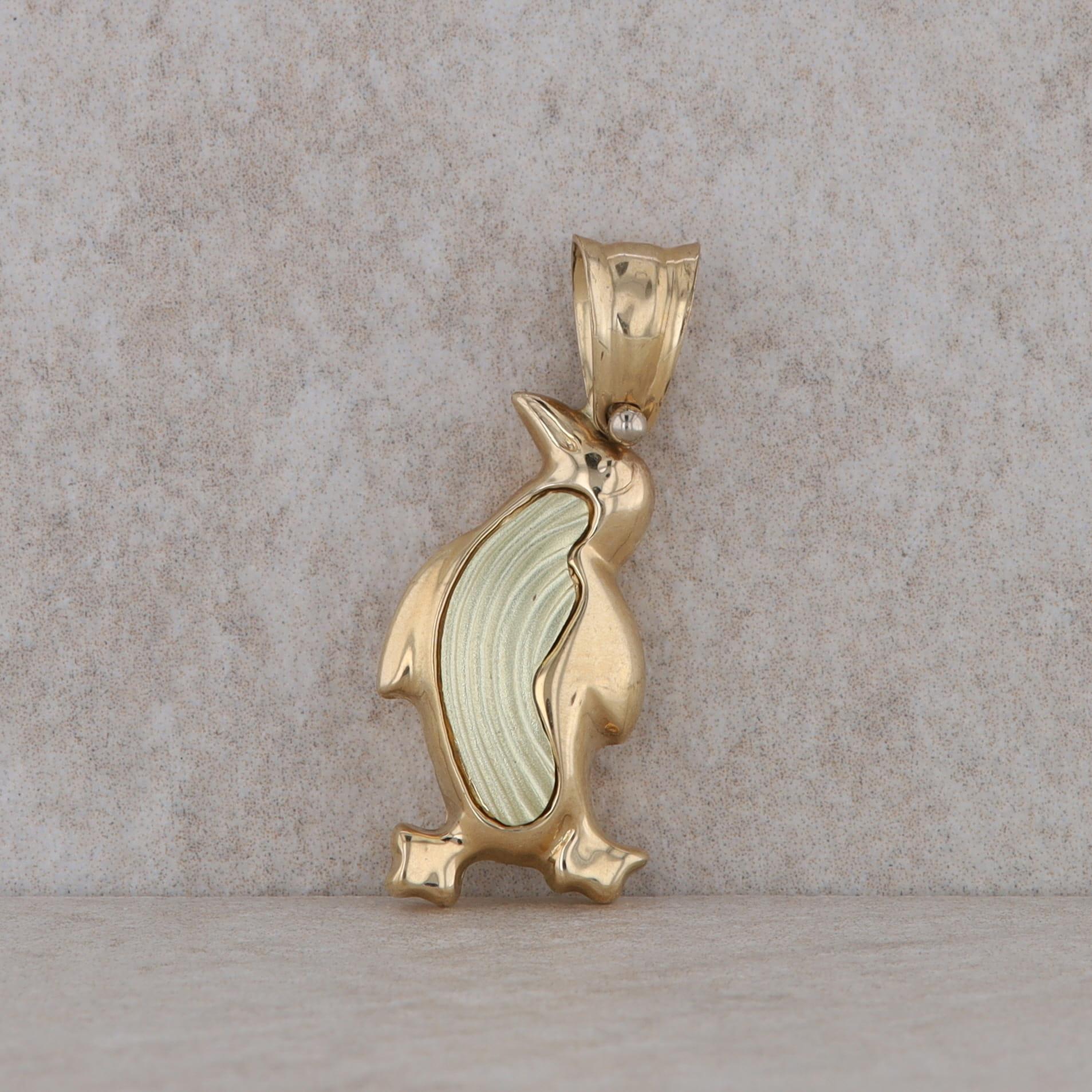 14k Yellow Gold Penguin Charm/Pendant 2.28g