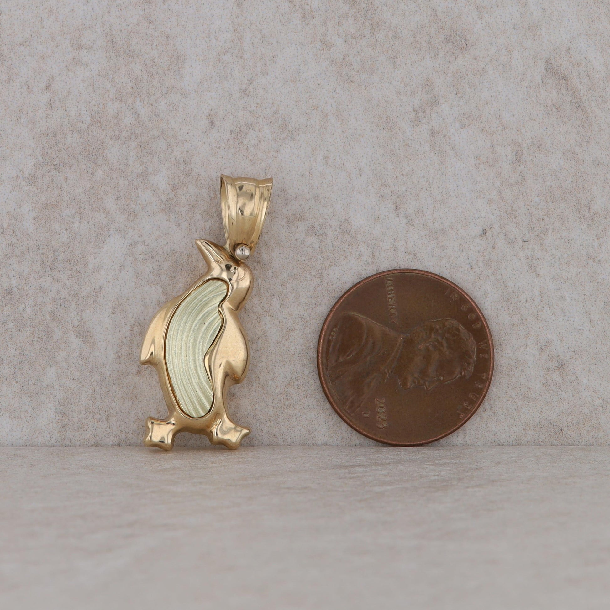 14k Yellow Gold Penguin Charm/Pendant 2.28g