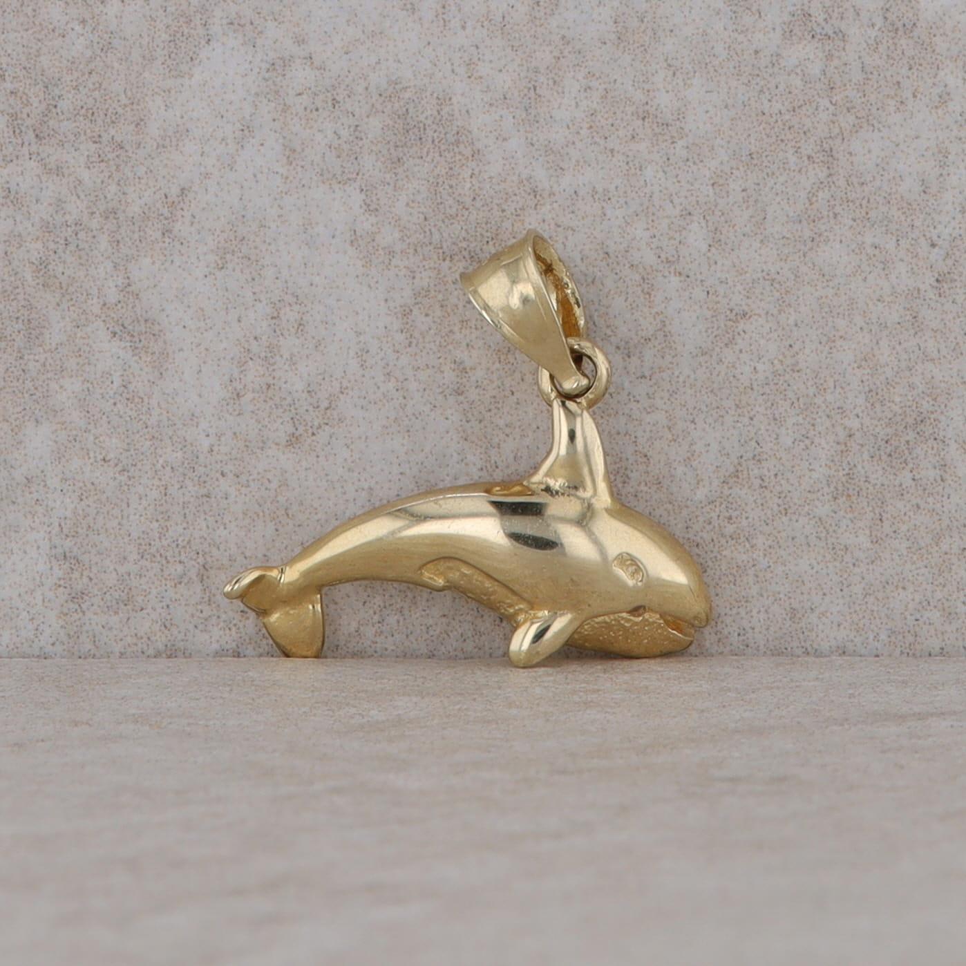 14k Yellow Gold Whale Pendant/Charm 1.17g