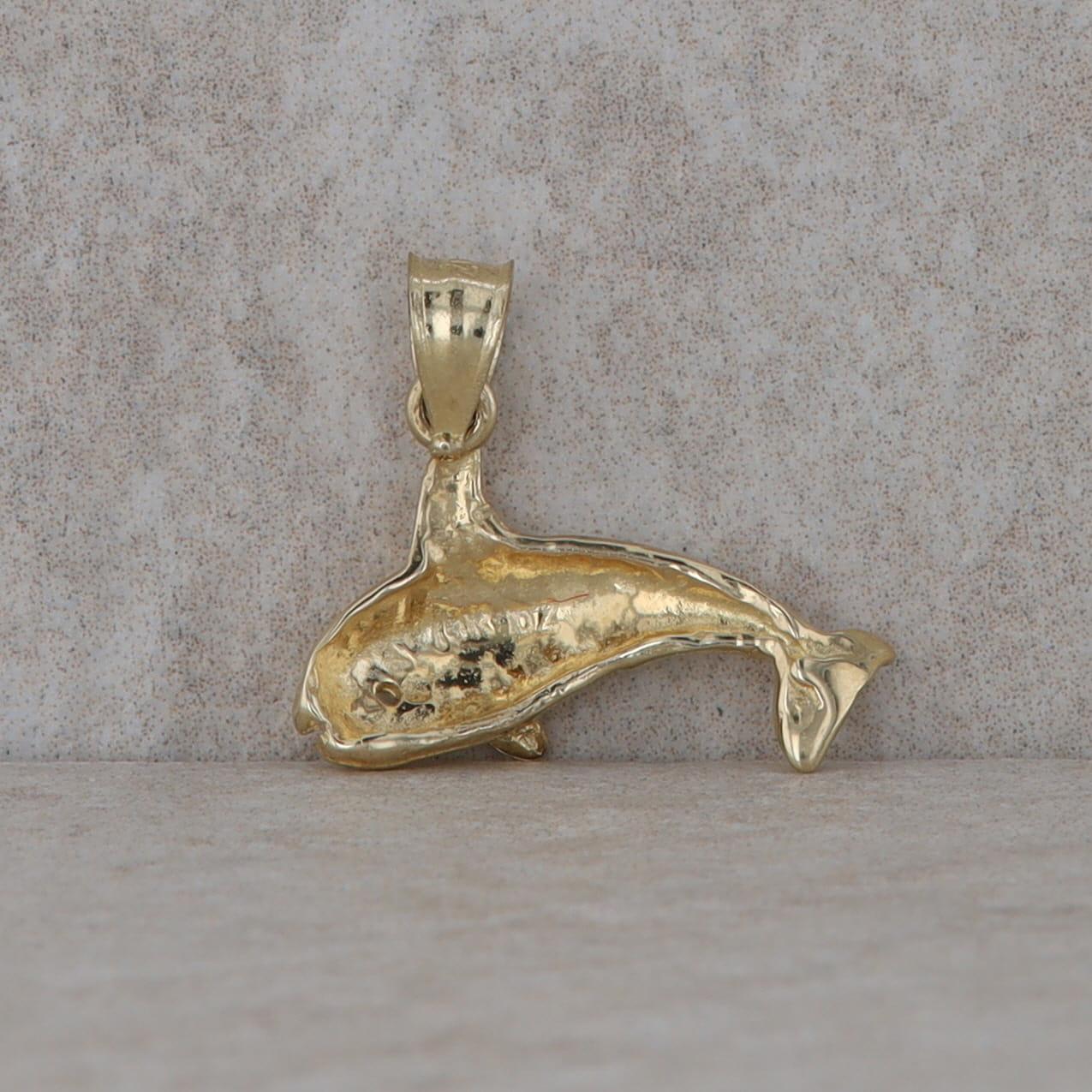 14k Yellow Gold Whale Pendant/Charm 1.17g