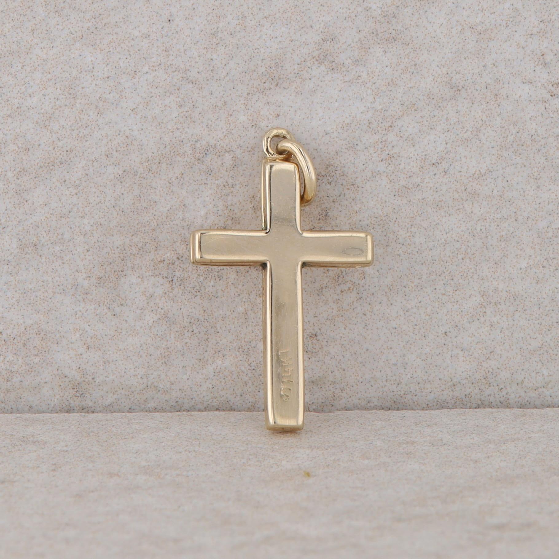 14k Yellow Gold Cross Pendant 0.40g