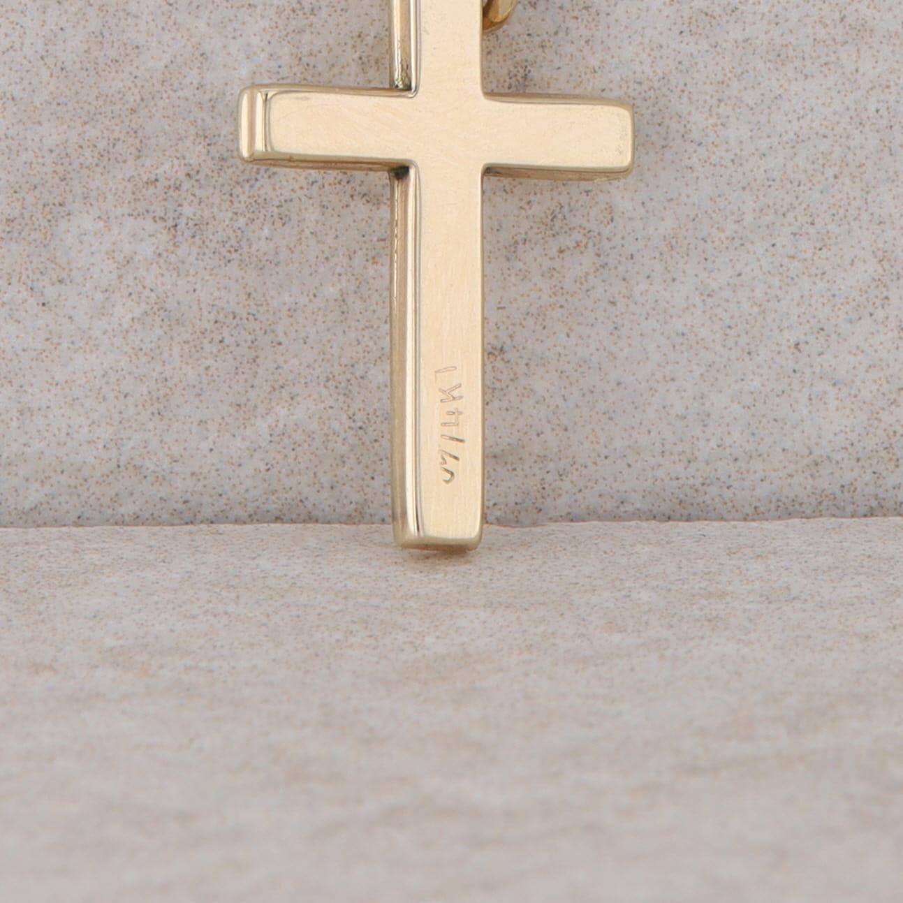 14k Yellow Gold Cross Pendant 0.40g