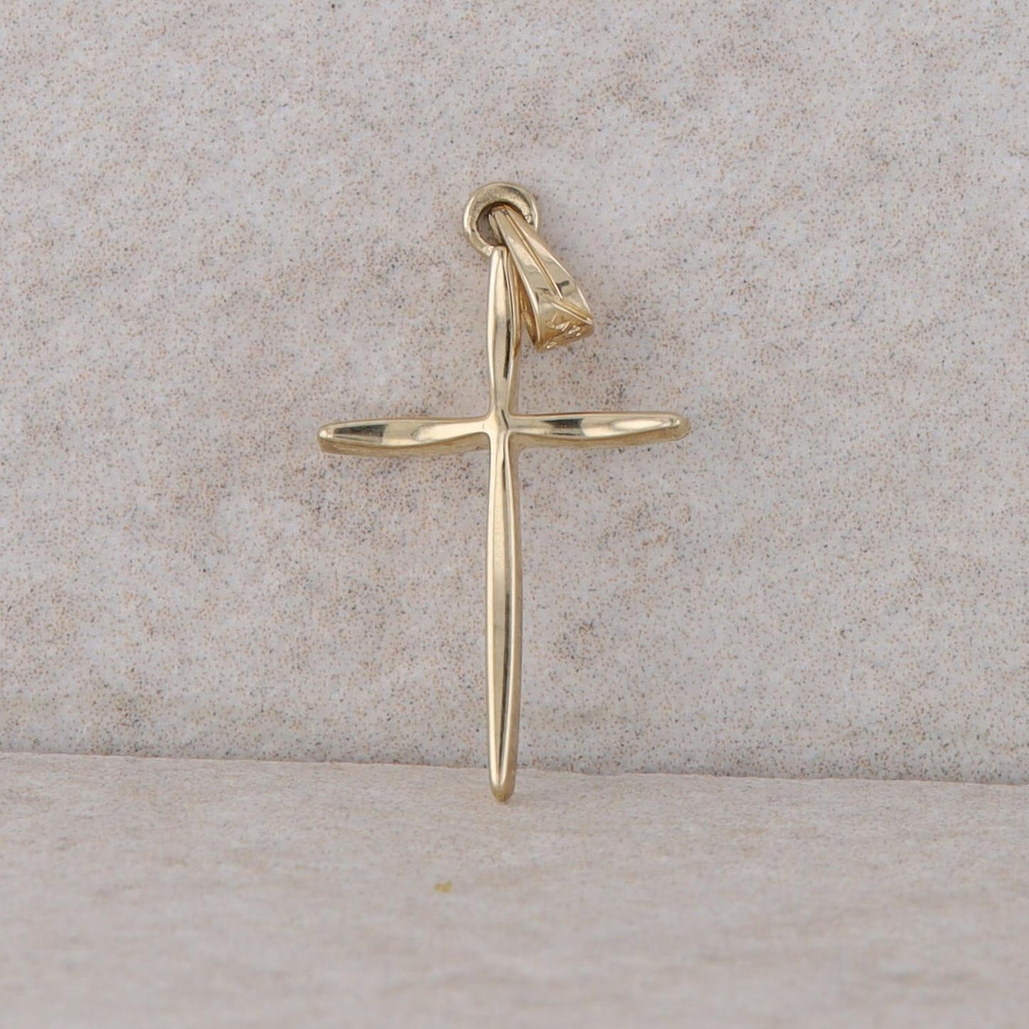 14k Yellow Gold Simple Cross Pendant 0.56g