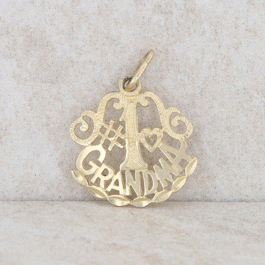 14k Yellow Gold #1 Grandma Charm/Pendant 0.68g