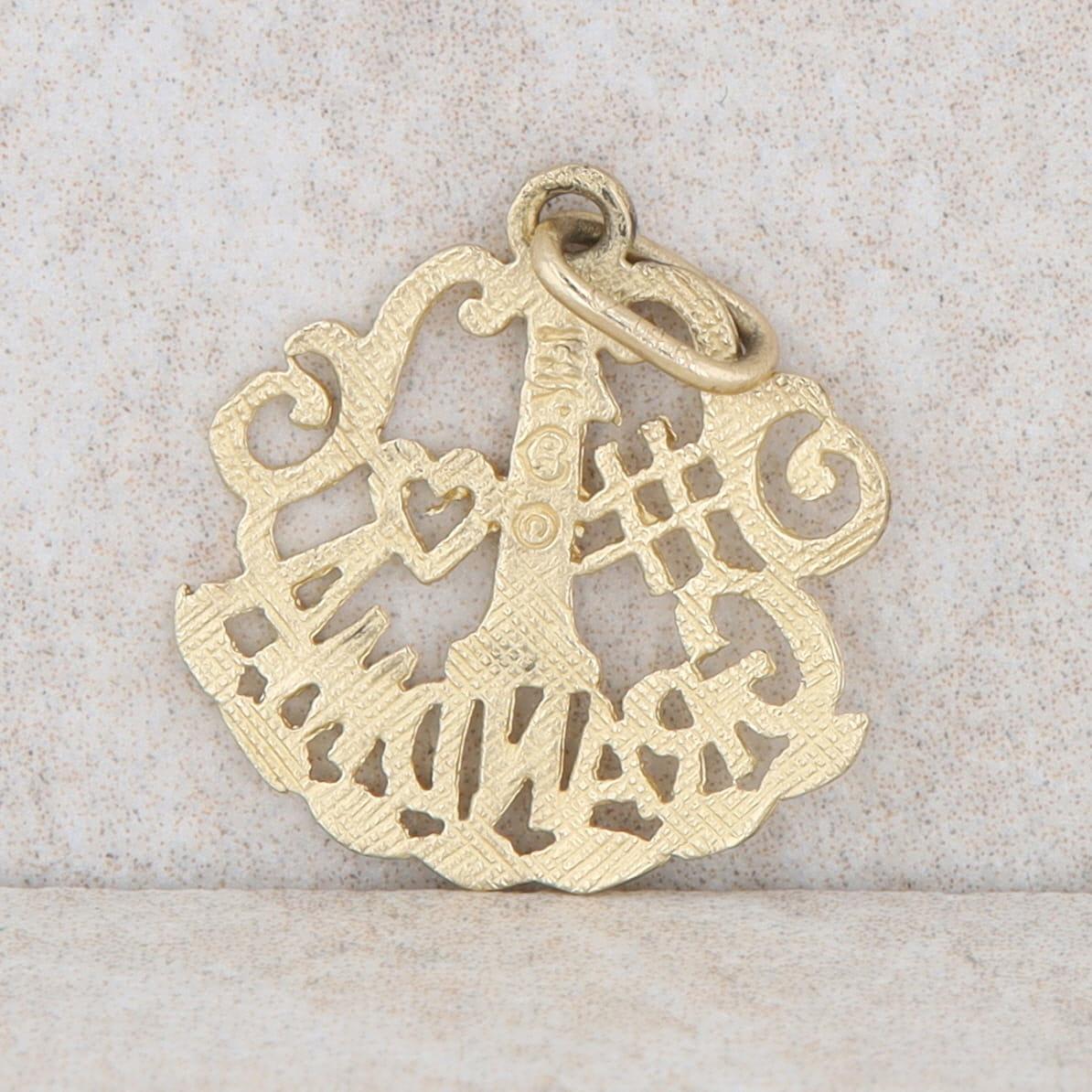 14k Yellow Gold #1 Grandma Charm/Pendant 0.68g