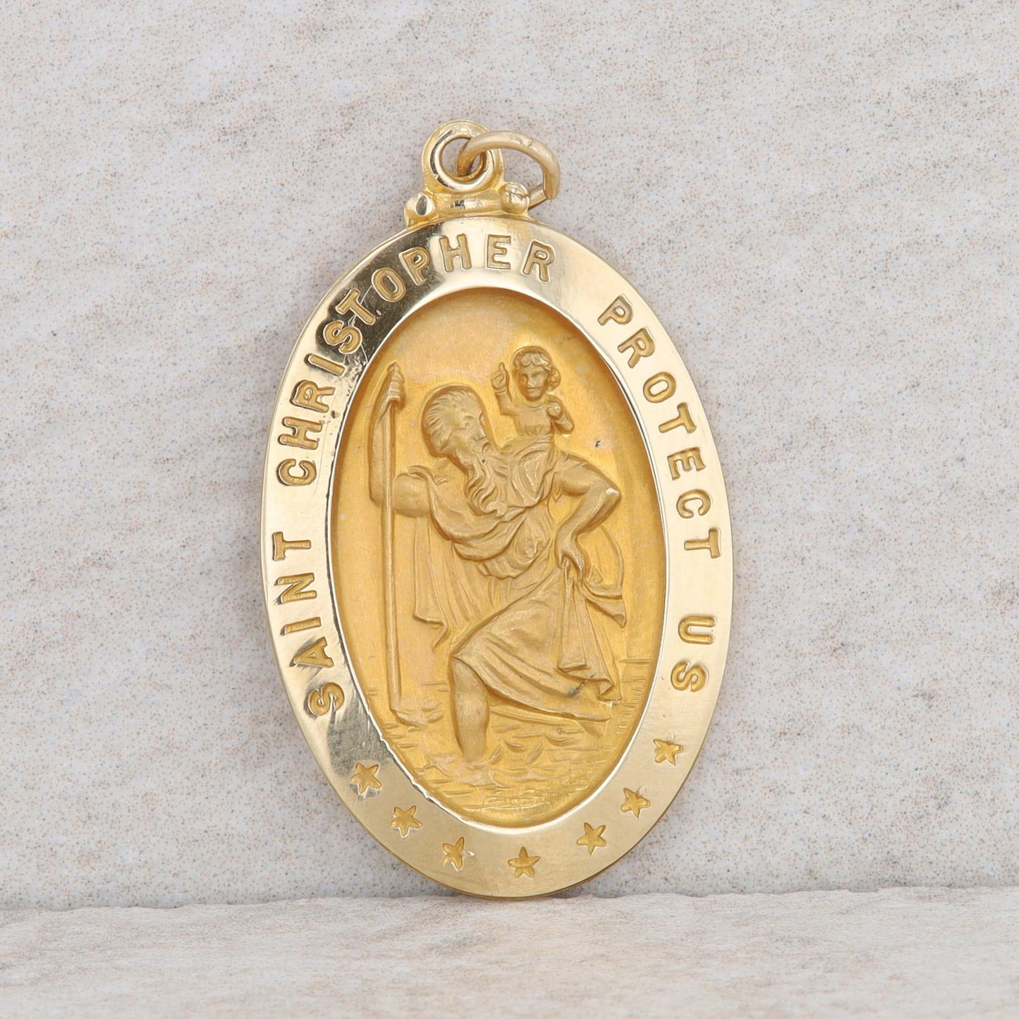 14k Yellow Gold Saint Christopher Pendant 4.8g