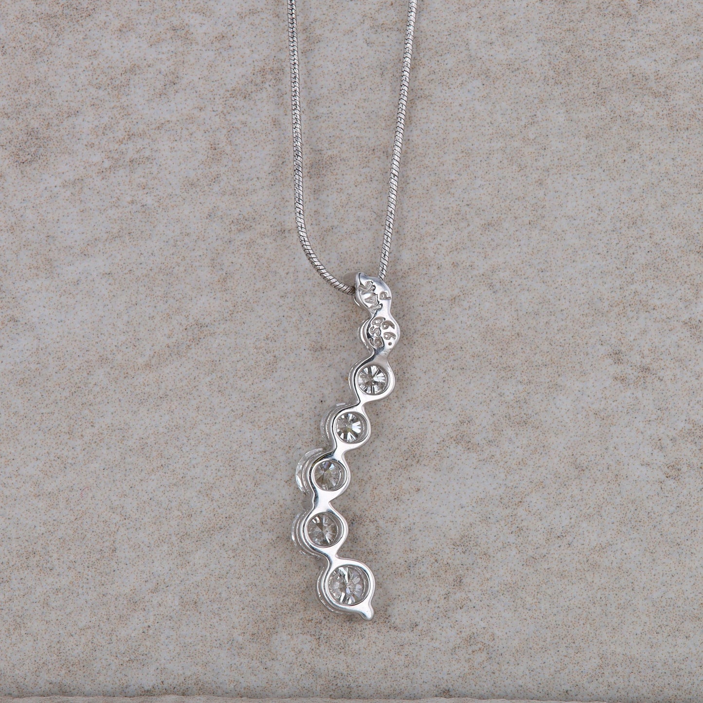 14k White Gold Graduated Diamond Necklace