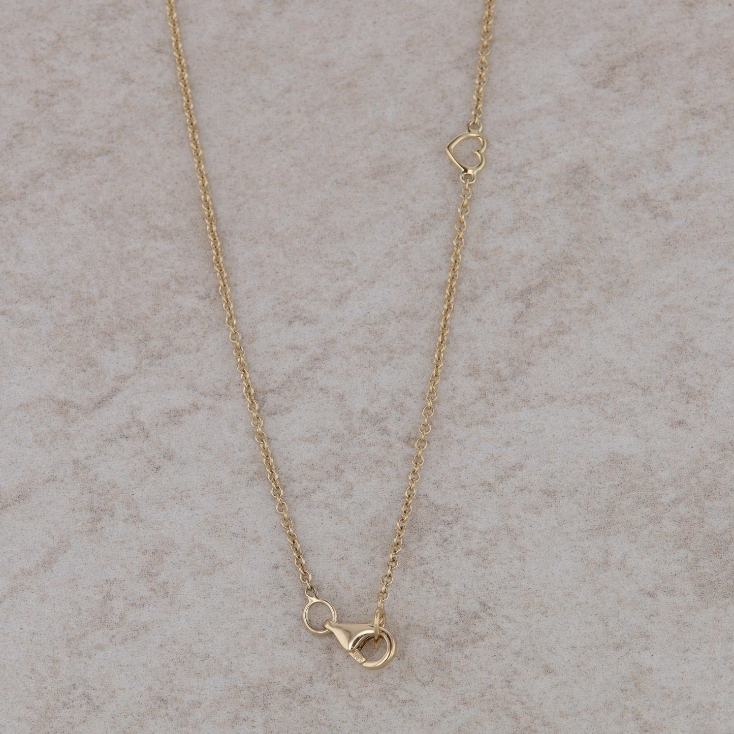 14k Yellow Gold Diamond Anchor Necklace 16-18"