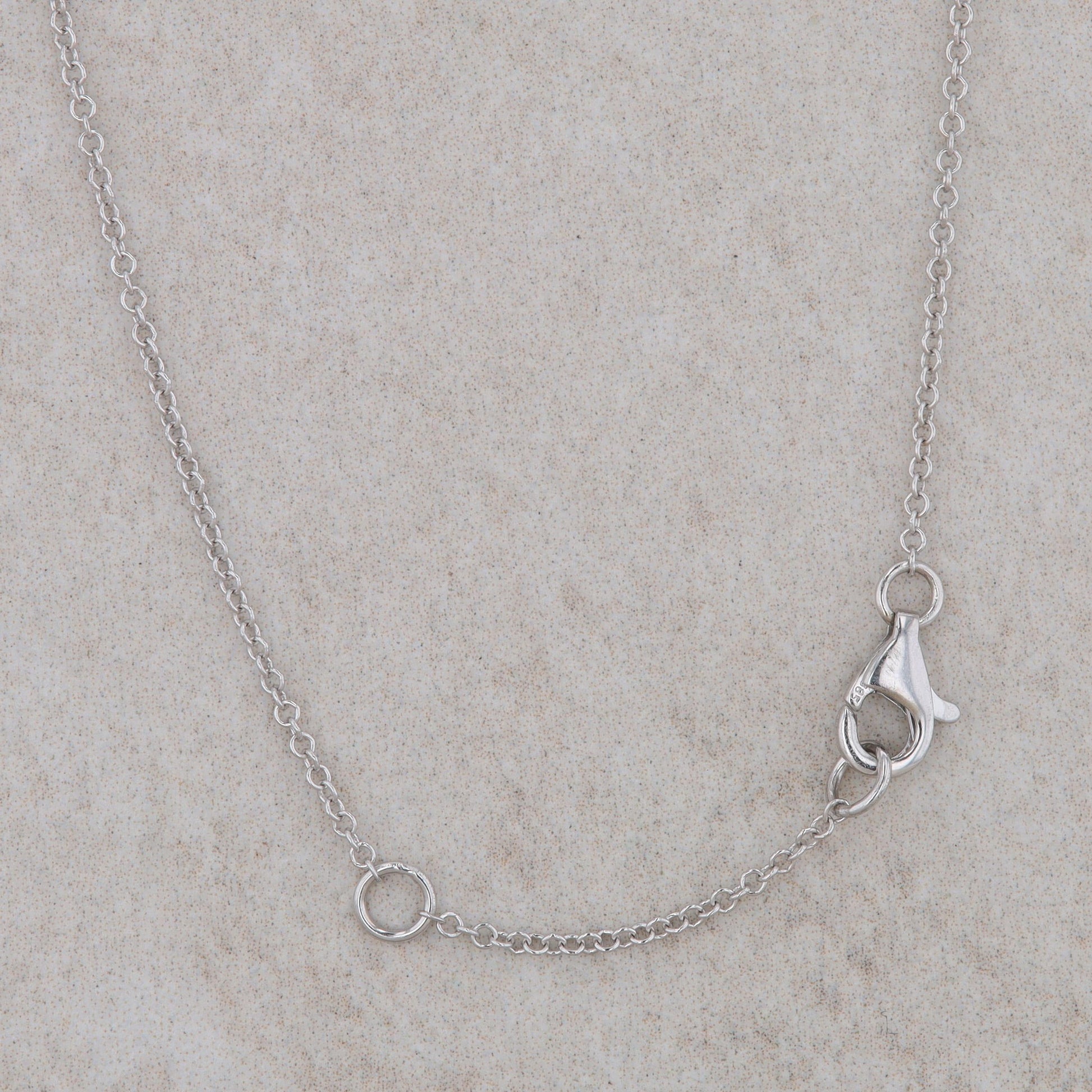 14k White Gold Diamond Circle and Dangle Necklace