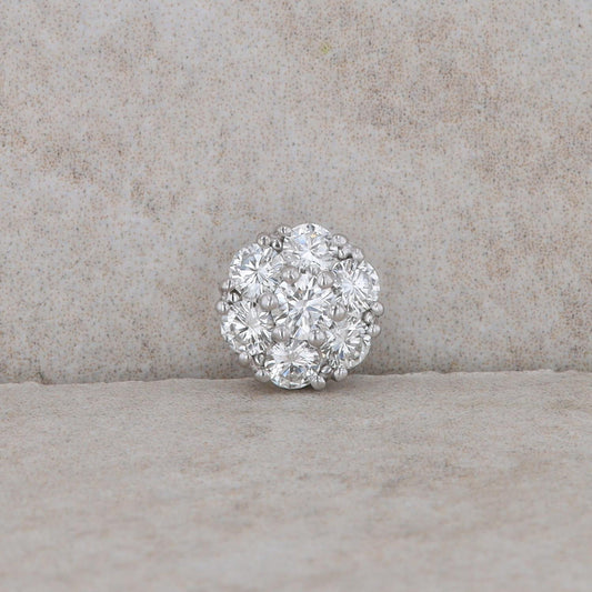 18k White Gold Diamond Cluster Slide Pendant