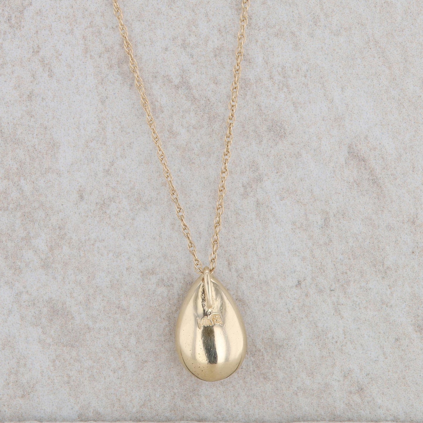 14k Yellow Gold Teardrop Swirl Diamond Necklace