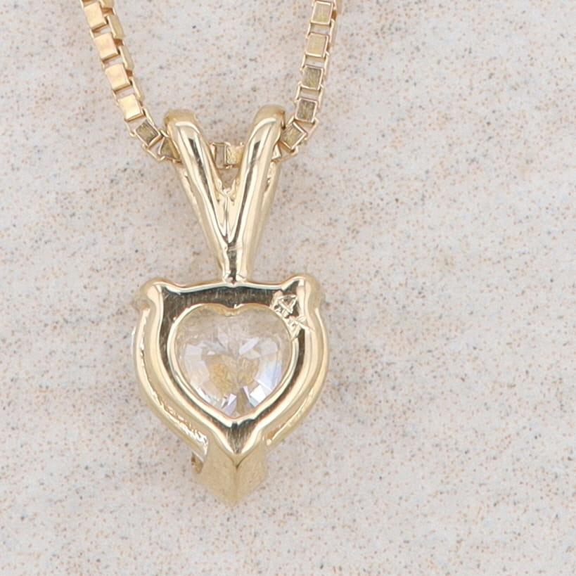 14k Yellow Gold Diamond Heart Necklace