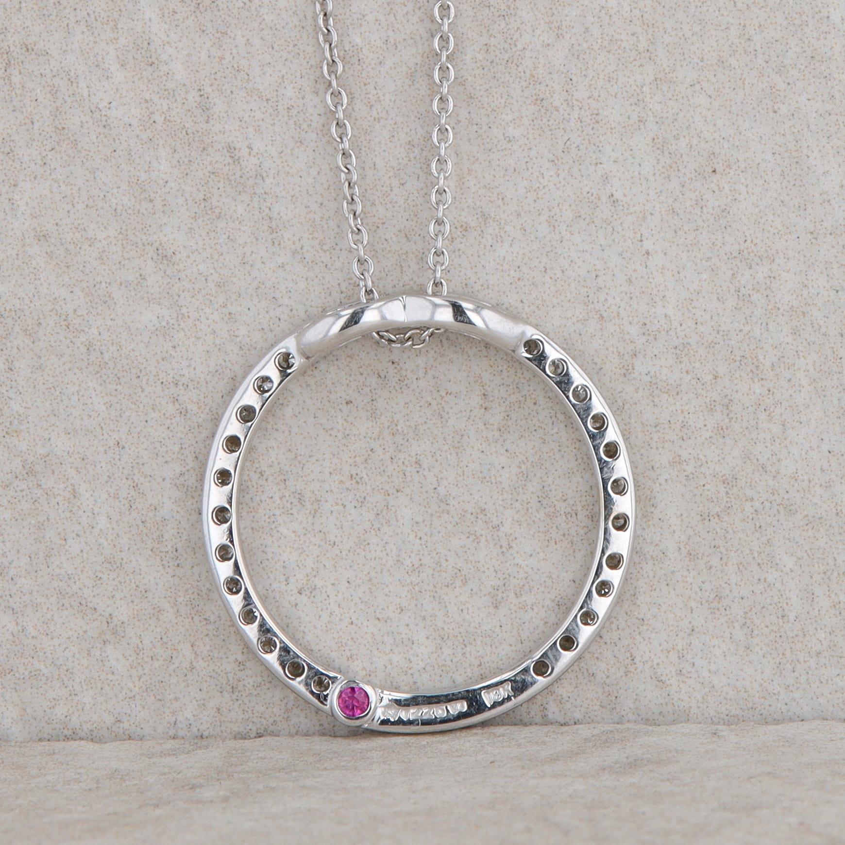 18k White Gold 0.26 Carat Diamond Open Circle Necklace, Roberto Coin.