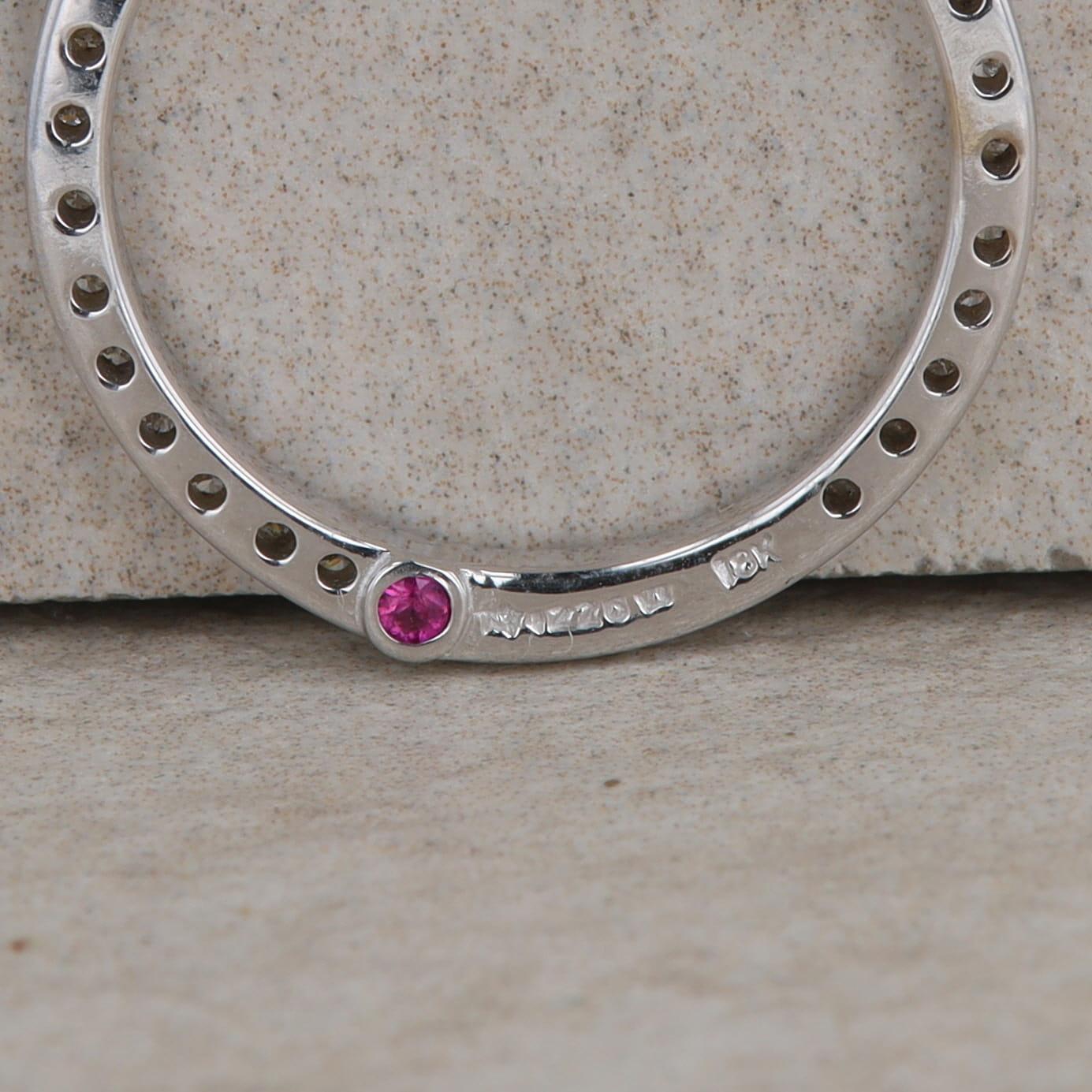 18k White Gold 0.26 Carat Diamond Open Circle Necklace, Roberto Coin.