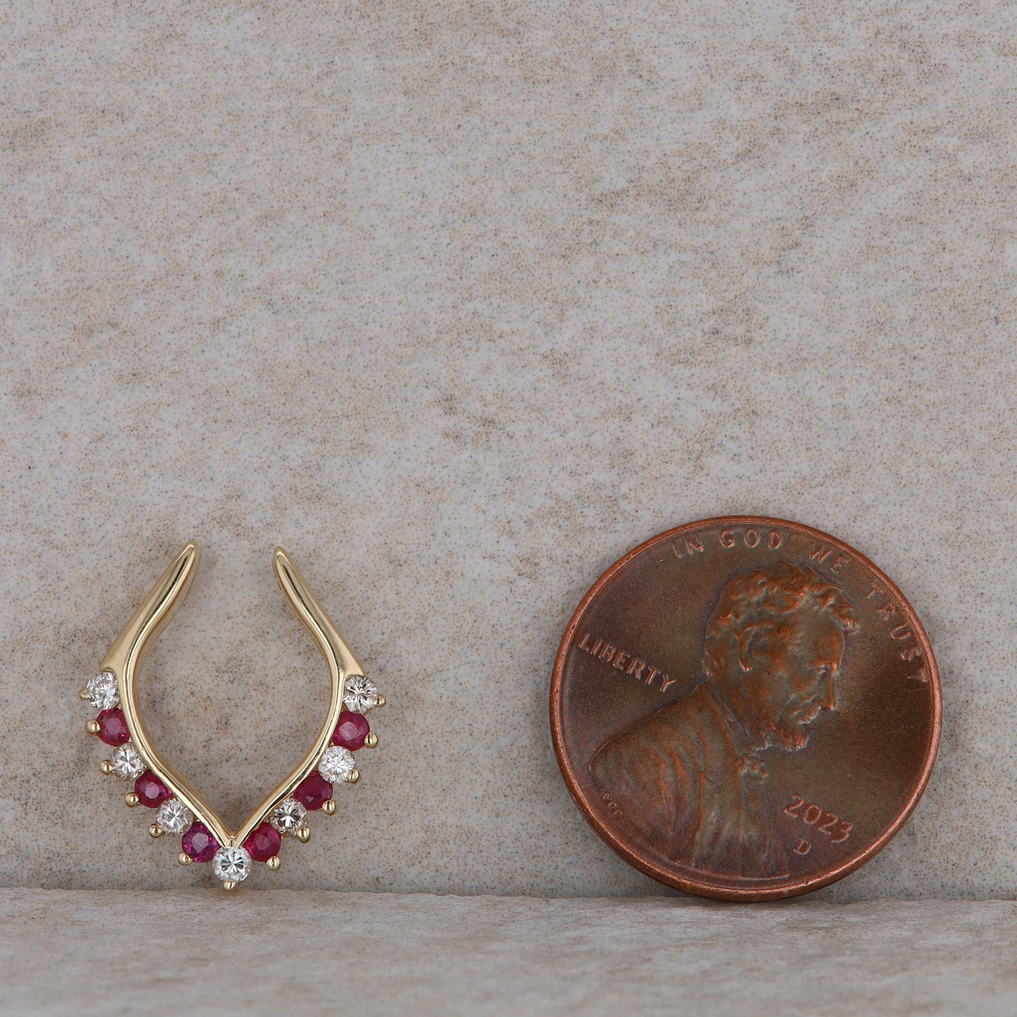 14k Yellow Gold Ruby and Diamond Pendant Jacket