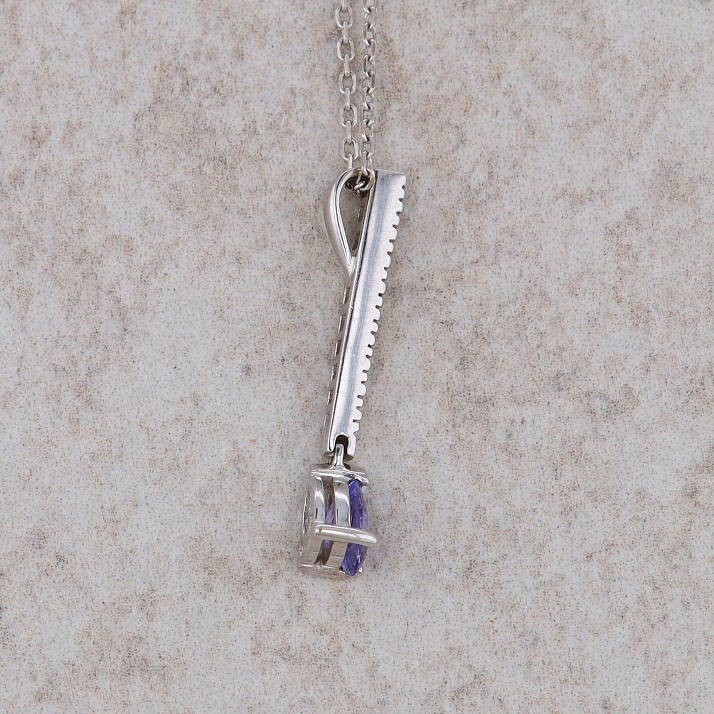 14k White Gold Tanzanite and Diamond Necklace