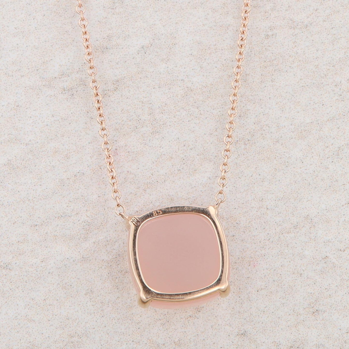 14k Rose Gold Pink Agate Necklace 16-18"