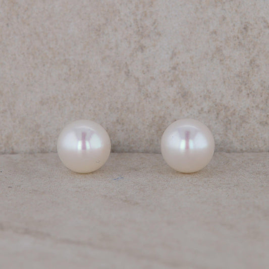 14k White Gold Freshwater Cultured Pearl Stud Earring