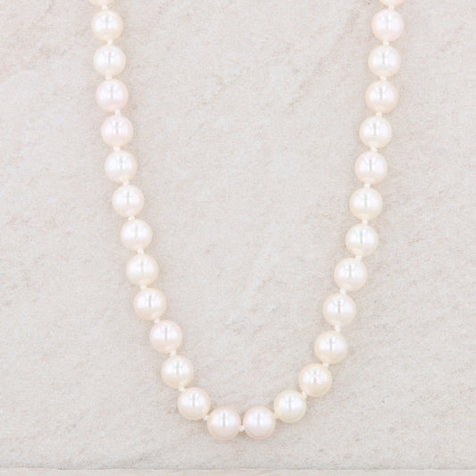 14k Yellow Gold 6.5-7mm Akoya Pearl Necklace 18"