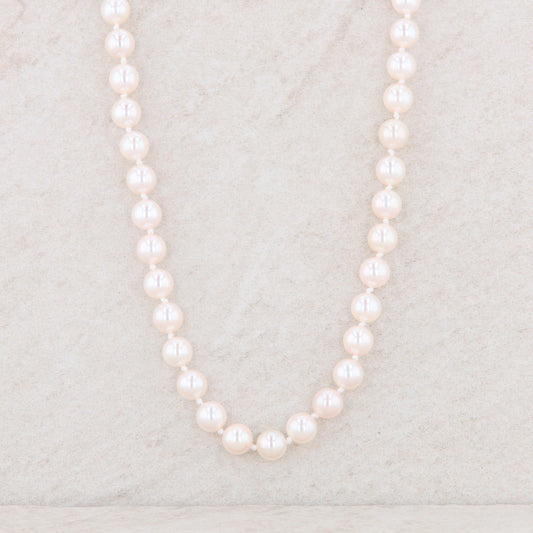 14k Yellow Gold 5.5-6mm Akoya Pearl Necklace 18"