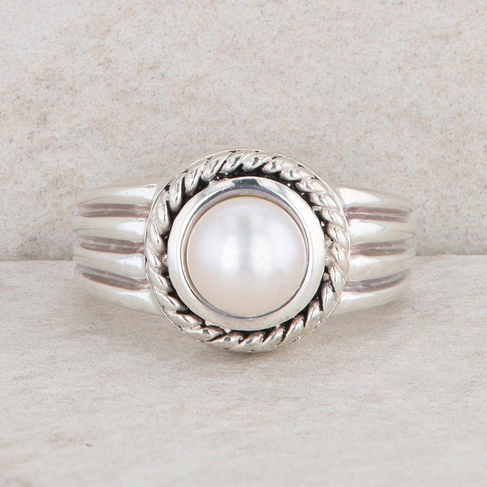 Sterling Silver Freshwater Cultured Pearl Ring