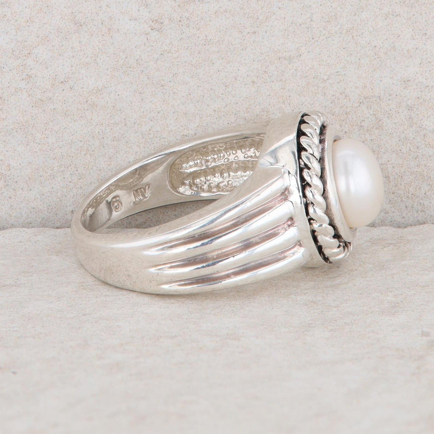 Sterling Silver Freshwater Cultured Pearl Ring