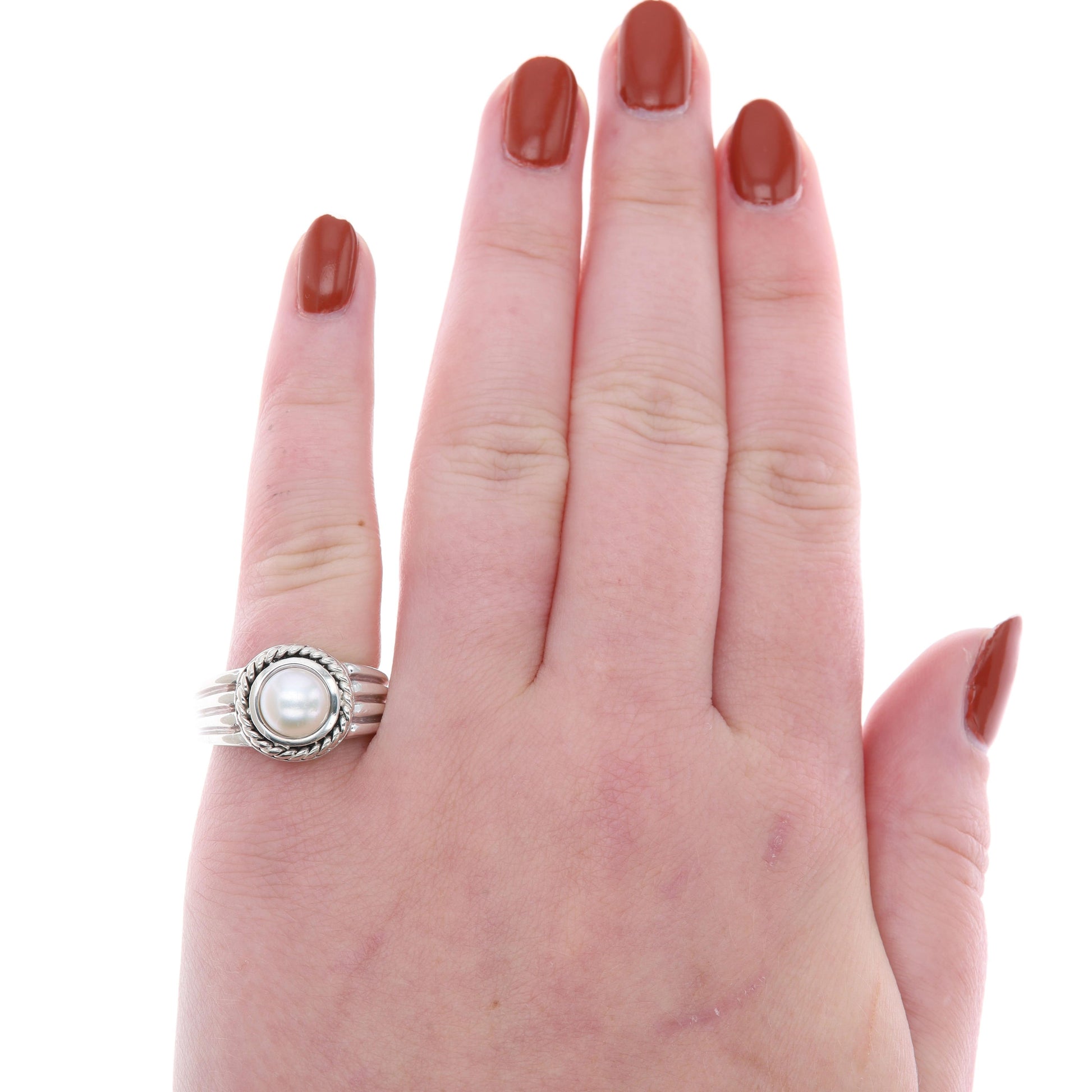 Sterling Silver Freshwater Cultured Pearl Ring