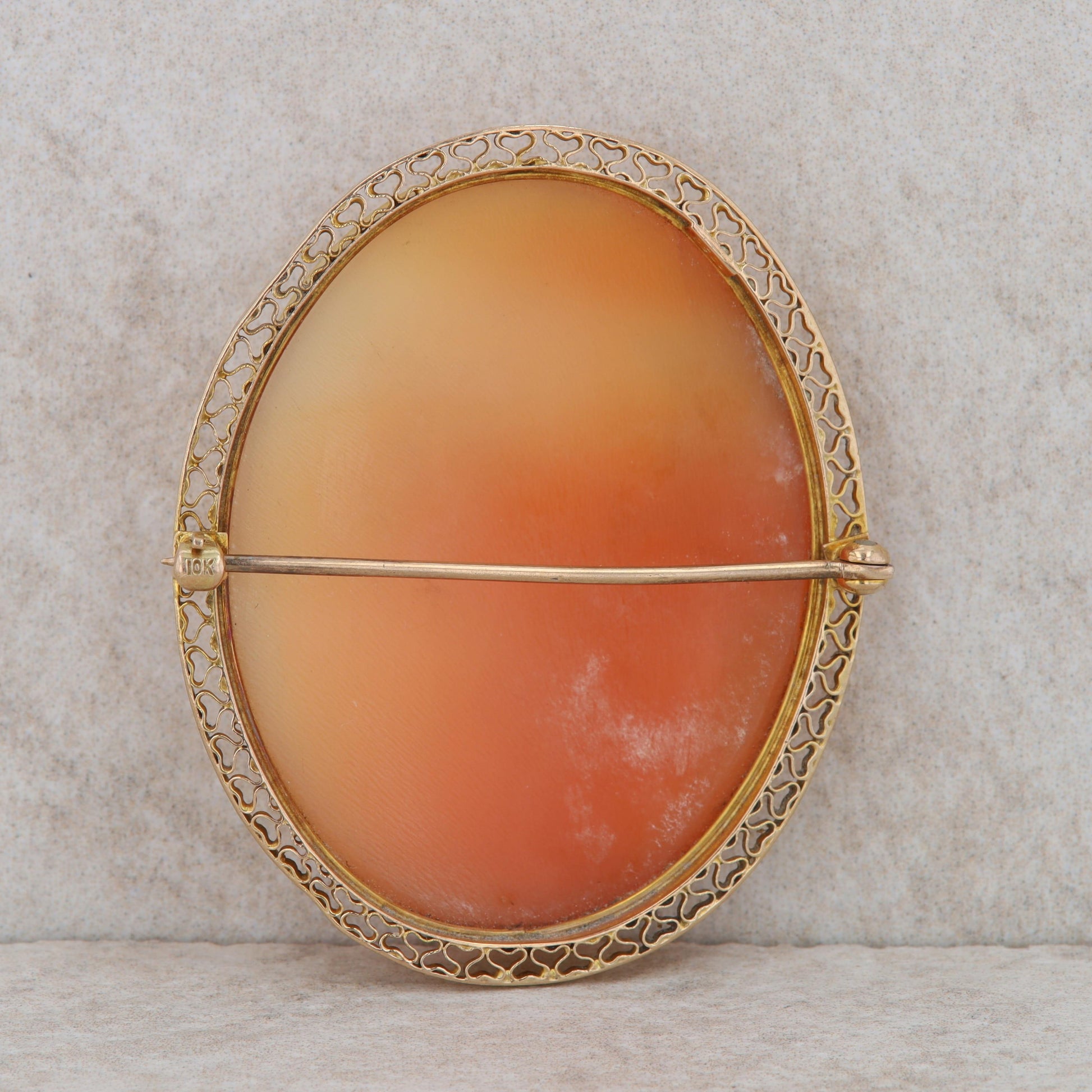 10k Yellow Gold Cameo Pin Brooch