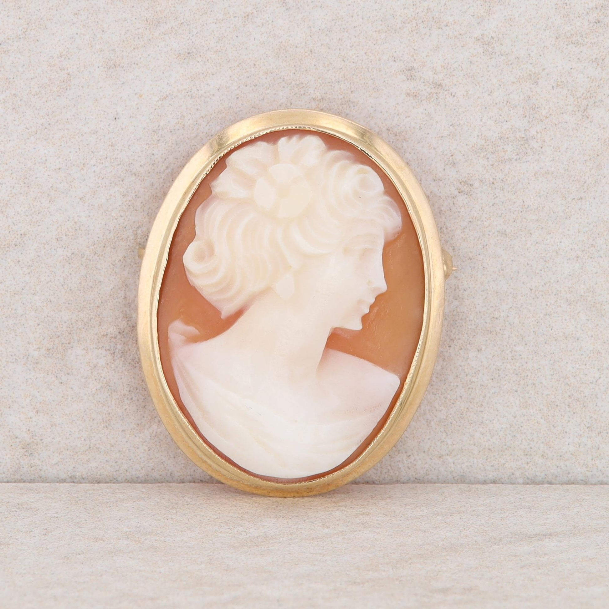 14k Yellow Gold Cameo Pendant/Pin