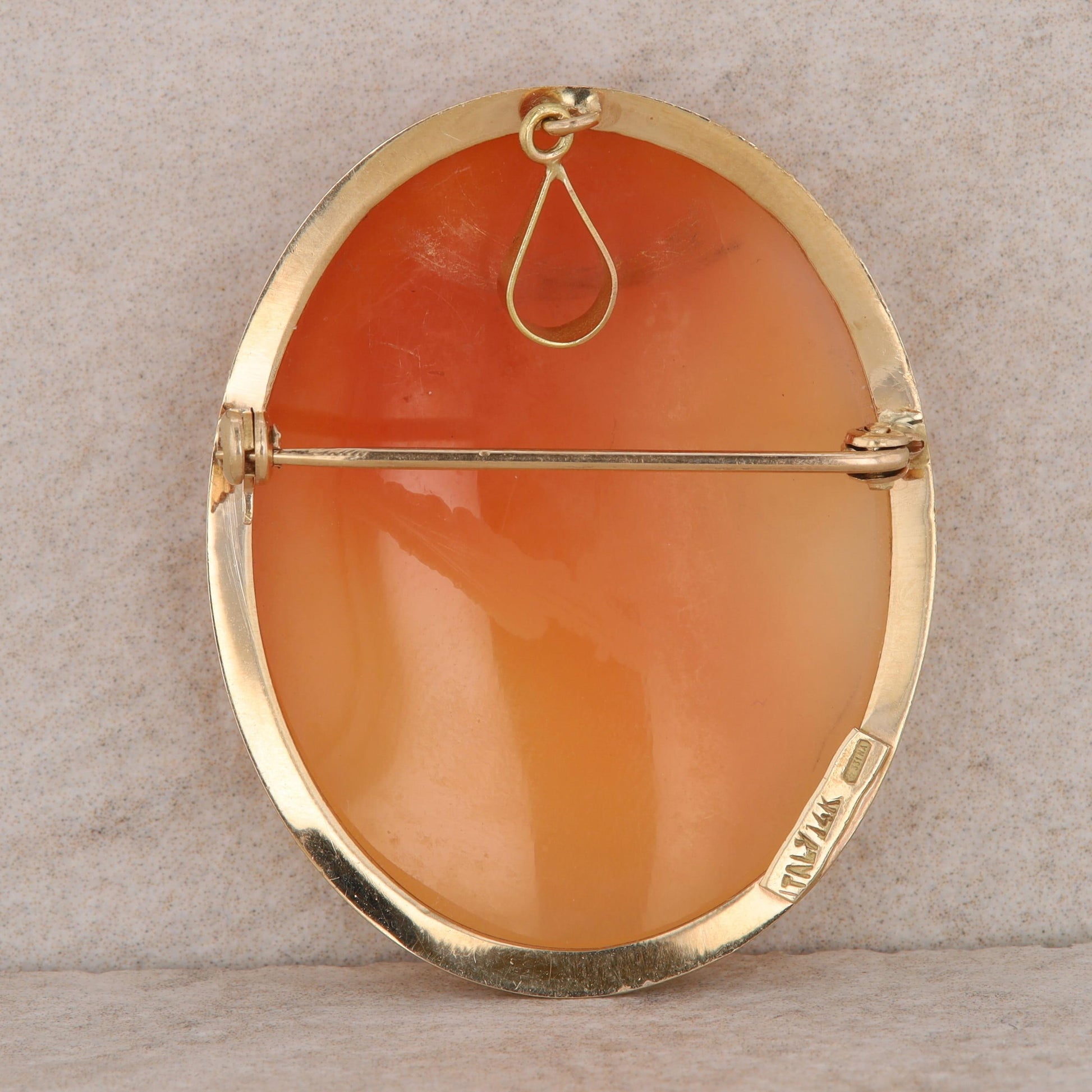 14k Yellow Gold Cameo Pendant & Pin