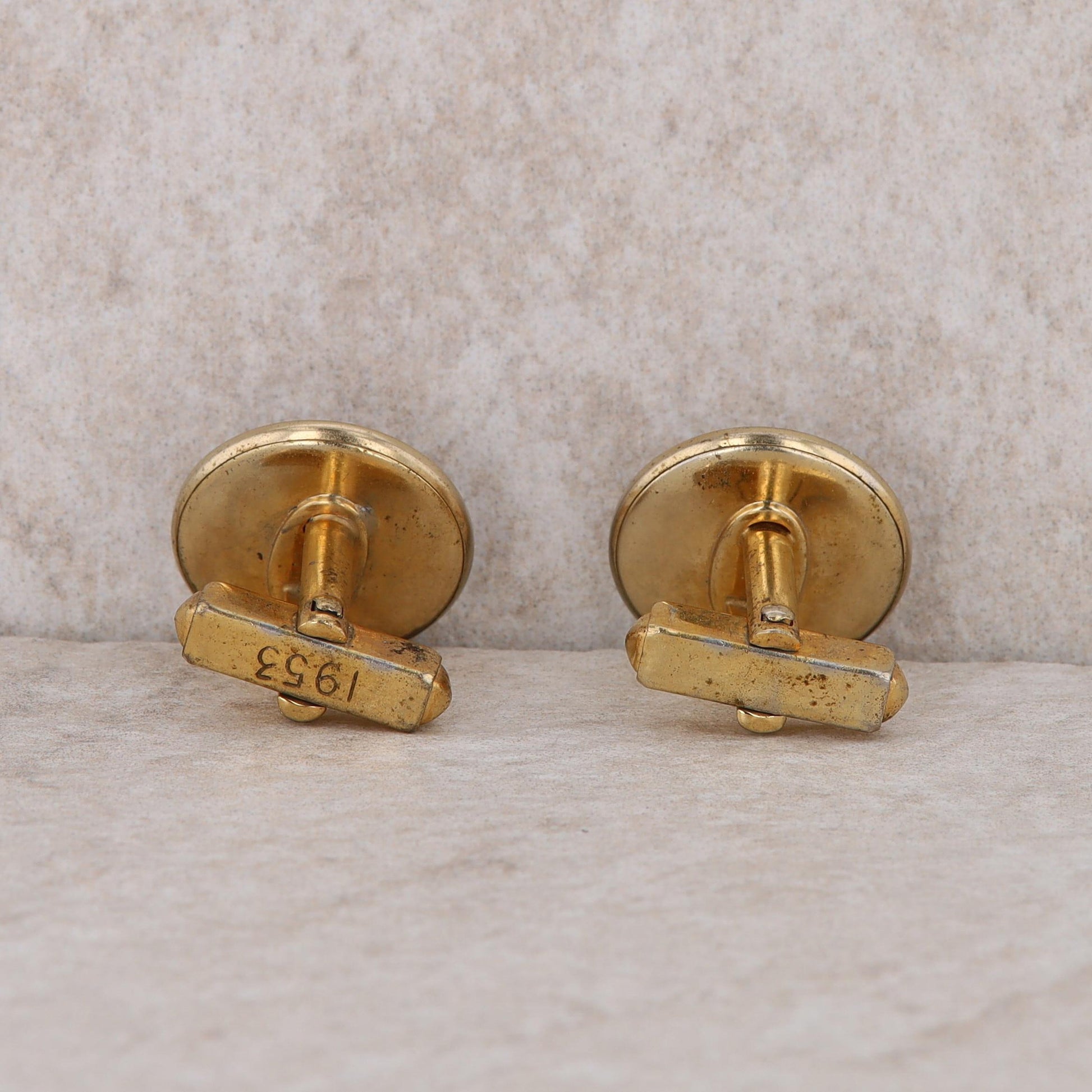 Gold Tone 'Anson' Mother of Pearl 1953 Cufflinks