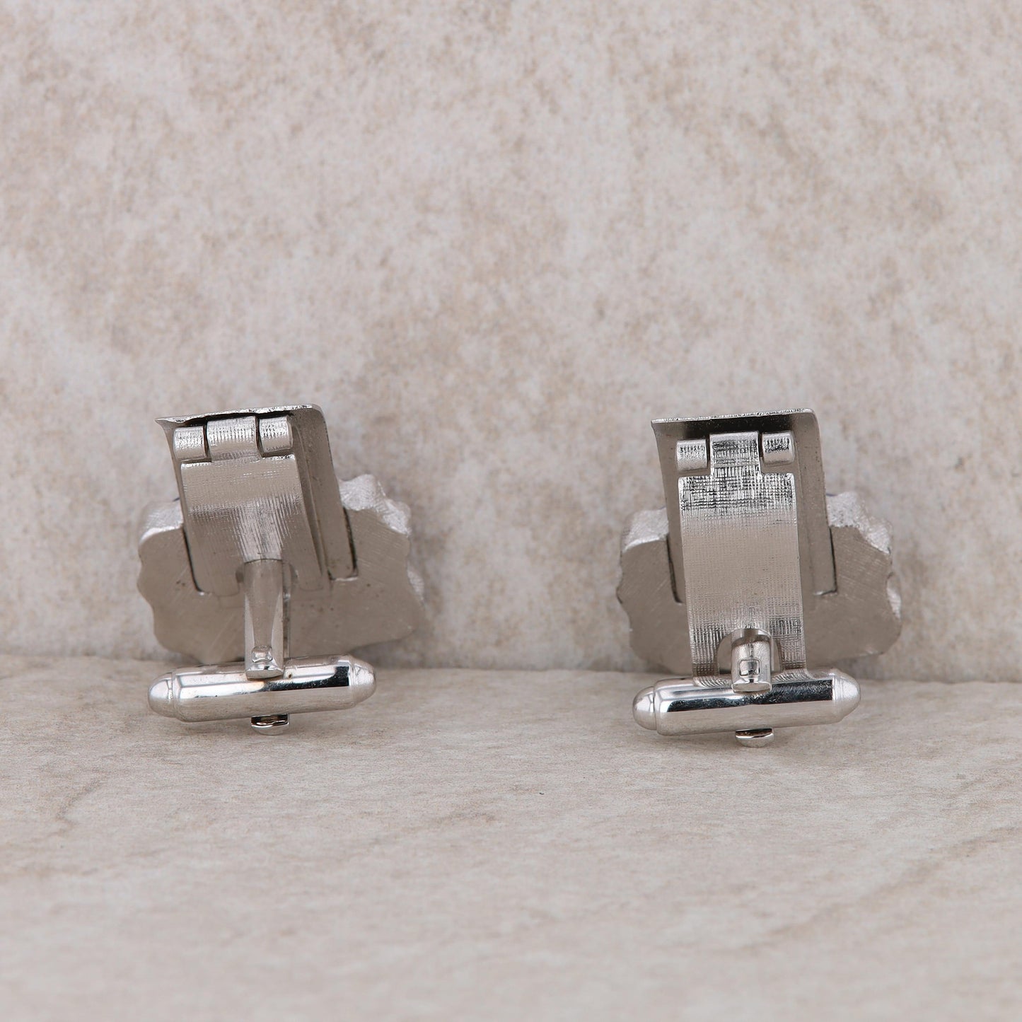 Silver Tone Dante Blue Glass Colored Cufflinks