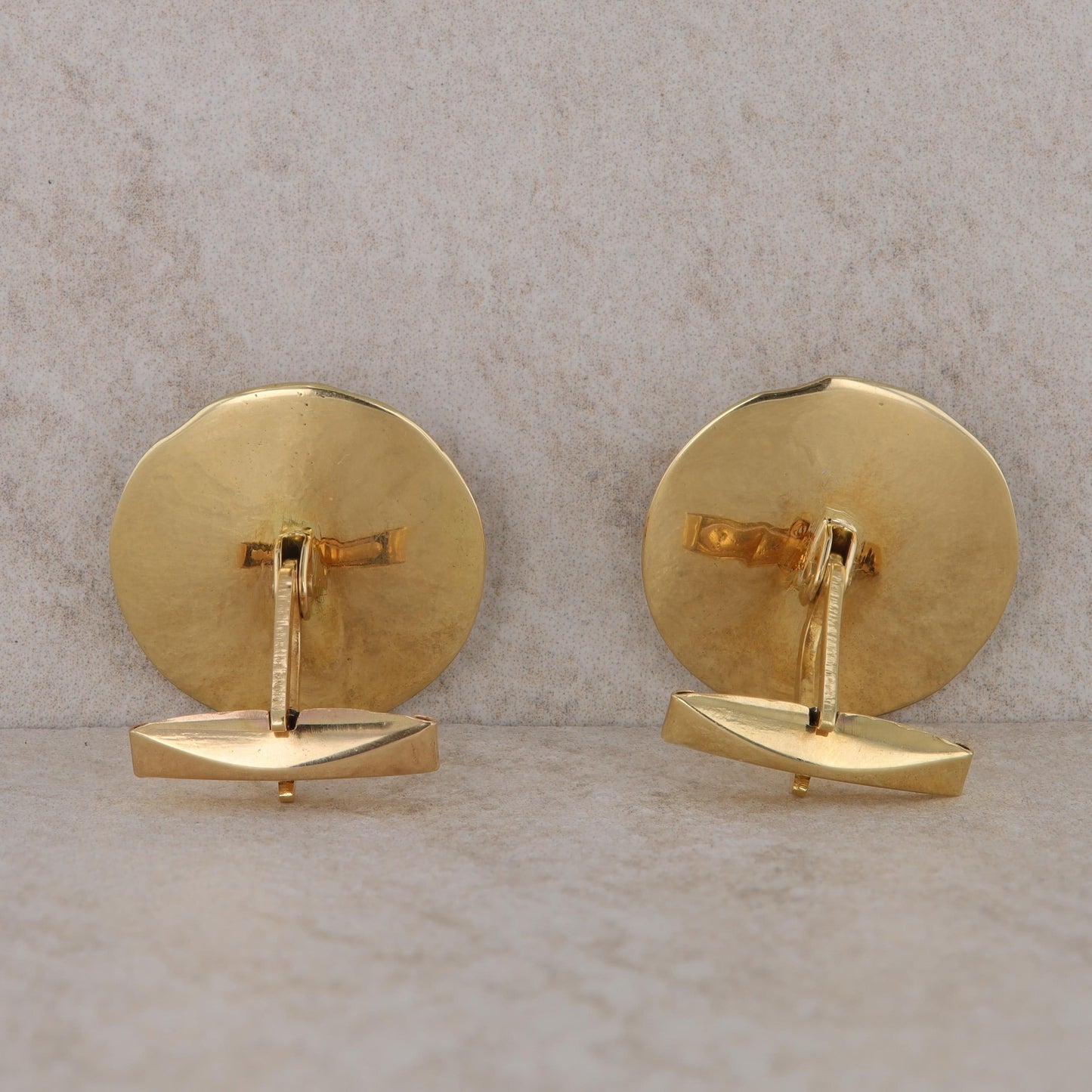 18k Yellow Gold Greek Minoan Bull and Holy Axe Cufflinks