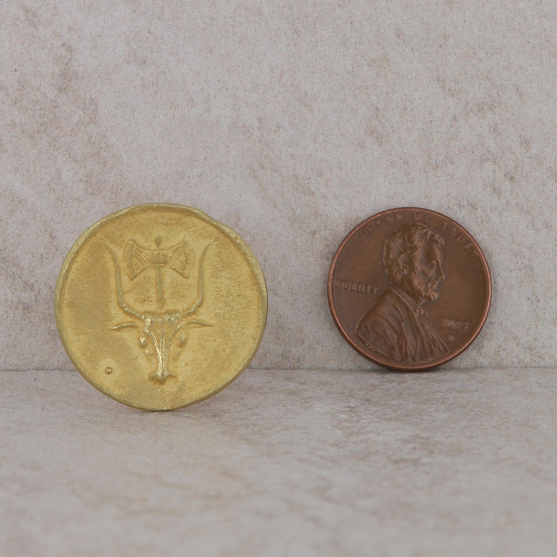 18k Yellow Gold Greek Minoan Bull and Holy Axe Cufflinks