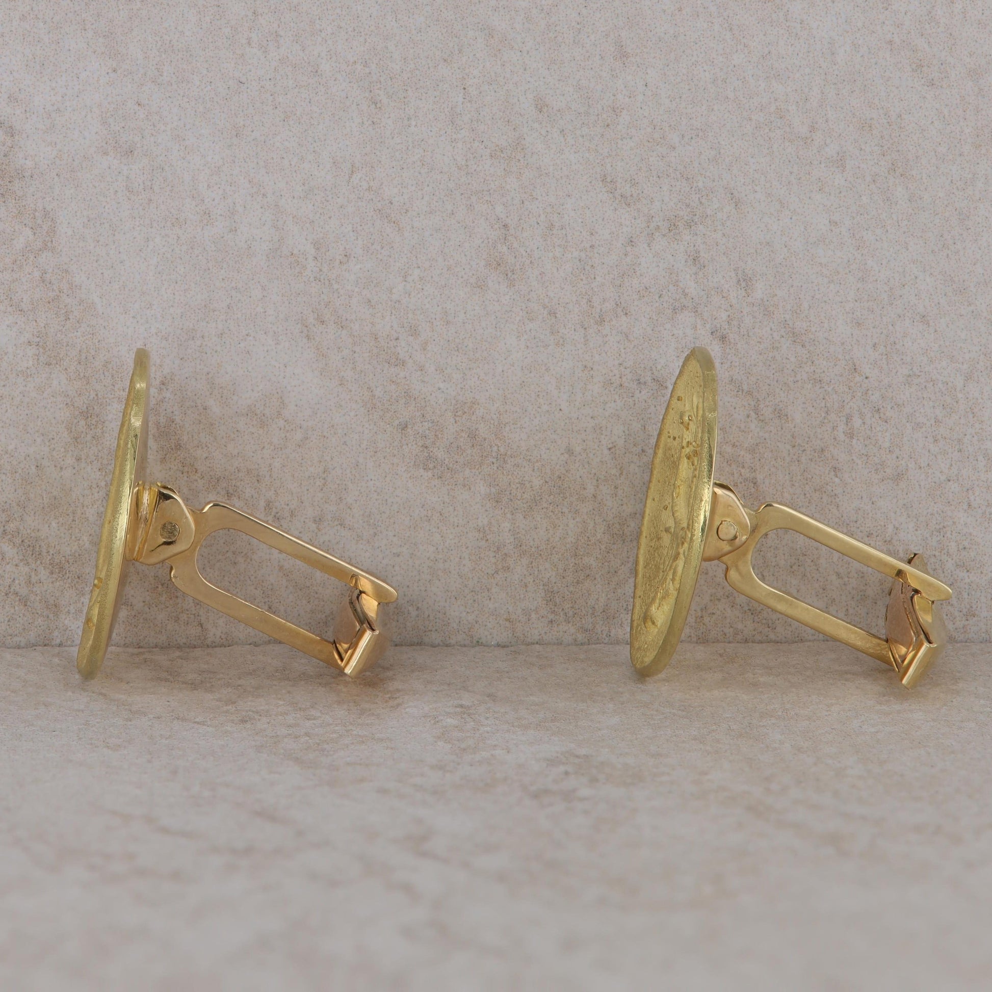 18k Yellow Gold Greek Minoan Bull and Holy Axe Cufflinks