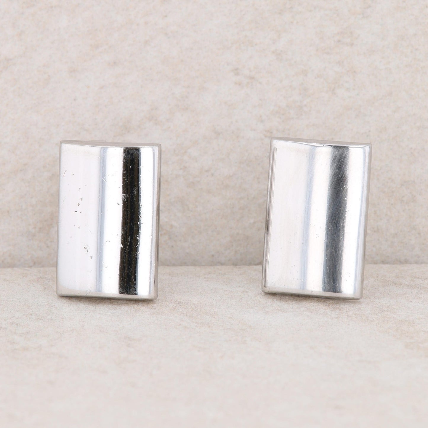 Silver Tone Foster Vintage Style Rectangular Cufflinks