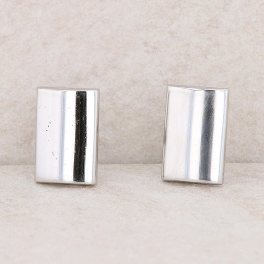 Silver Tone Foster Vintage Style Rectangular Cufflinks